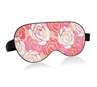 Beautiful Roses Pattern Breathable Sleeping Eyes Mask, Valentine's Day Cool Feeling Eye Sleep Cover for Summer Rest, Elastic Contoured Blindfold for Women & Men Travel