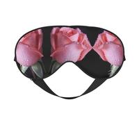 Beautiful Roses Print Sleep Mask Silk Eye Cover Soft Satin Blindfold Elastic Strap Night Eyeshade Travel Nap for Women Men