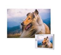 Beautiful Rough Collie,1000 Pieces Wooden Jigsaw Family Game Jigsaw Puzzles for Adults Teens Home Decor