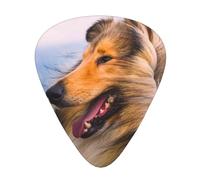 Beautiful Rough Collie,12 Pcs Guitar Pick,3 Different Thickness Plectrums for Acoustic Guitar Bass Ukulele (0.46mm 0.96mm 0.71mm)