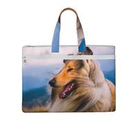 Beautiful Rough Collie,Canvas Document Bag Zipper File Tote Bag Handbag Briefcase for School Office