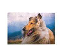 Beautiful Rough Collie, Jigsaw Puzzles 1000 Pieces Wooden Jigsaw Toy Family Game Wall Decor