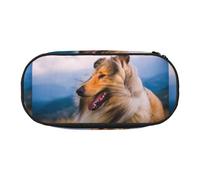 Beautiful Rough Collie,Small Pencil Case Large Capacity Pencil Pouch Office Stationery Organizer