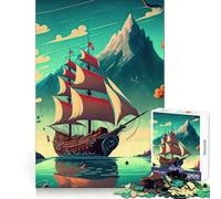 Beautiful Sailing Ship Puzzles for Adults 1000 Piece Reasoning Practice Peaceful Recreation Interlock Well Seasonal Gift (38x52cm)