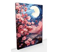 Beautiful Sakura Cherry Blossom #5 Wall Art Canvas Artwork Decor 30mm Thick Frame Gallery-Wrapped Picture Print Living Room Bedroom Kitchen Hallway Decor Ready to Hang