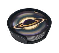 Beautiful Saturn 6-piece coaster set with storage box, suitable for all kinds of cups.