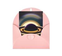 Beautiful Saturn Greeting Card, 4x6 Inches, Heart-Shaped Envelope Packaging, #Suitable For All Occasions.