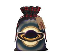 Beautiful Saturn Holiday Printed Drawstring Pouch M, Lightweight Drawstring Bag For Storage And Wrapping