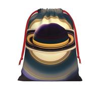 Beautiful Saturn Print Holiday Drawstring Bag, Treat Pouch Wrap,Reusable Event Favor,Daily Storage Bag S
