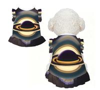 Beautiful Saturn Ruffle Dog Dress Frilly Sleeveless Breathable Summer Party for Small Dogs Cats S