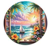 Beautiful Scenery 1000 Pieces Jigsaws Scenery Round Puzzles Jigsaw Puzzles Creative Challenging & EducationalArt 1000pcs (67.5x67.5cm)