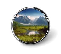 Beautiful Scenery Badge Holder Exquisite Round Badge with Picture Pin DIY Button Badges Personalized Metal Button Pin Fashion Brooch Crafts Gifts Clothes Decorative Pins