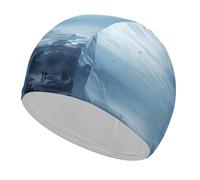 Beautiful Scenery Images Swim Cap for Adult, Elastic Fabric Swimming Cap, Comfortable Bathing Cap for Long & Short Hair