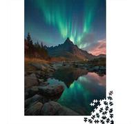 Beautiful Scenery of The Arctic, Green Aurora Jigsaw Puzzles. 70x50cm/1000pcs Whimsical Challenge Toy for Educational Games Gifts
