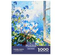 Beautiful Scenery of The Window Jigsaw Puzzles Puzzle for Adults Kids. 1000 Piece Flower Impossible Challenge Toy Educational Games Home Decoration for Adults& Kids Age 14 Years Up 70x50cm/1000pcs