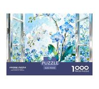 Beautiful Scenery of The Window Jigsaw Puzzles Puzzle for Adults Kids. 1000 Piece Flower Whimsical Challenge Toy Educational Game Home Decoration for Educational Games Gifts 70x50cm/1000pcs