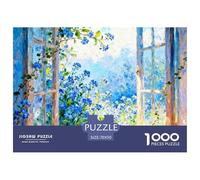 Beautiful Scenery of The Window Jigsaw Puzzles Puzzle for Adults Kids. 1000 Pieces Flower Great Gifts Challenge Toy Educational Game Home Decoration for Adults& Kids Age 14 Years Up 70x50cm/1000pcs