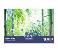 Beautiful Scenery of The Window Jigsaw Puzzles Puzzle for Adults Kids. 1000 Pieces Flower Whimsical Challenge Toy Educational Game Home Decoration for Educational Games Gifts 38x26cm/1000pcs