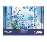Beautiful Scenery of The Window Jigsaw Puzzles Puzzle for Adults Kids. 1000 Pieces Flower Whimsical Challenge Toy Educational Games Home Decoration for Adults& Kids Age 14 Years Up 70x50cm/1000pcs