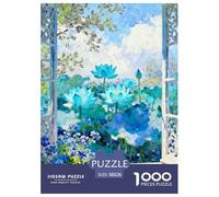 Beautiful Scenery of The Window Jigsaw Puzzles Puzzle for Adults Kids. 1000 Pieces Flower Whimsical Challenge Toy Educational Game Home Decoration for Adults& Kids Age 14 Years Up 38x26cm/1000pcs
