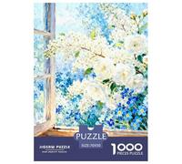 Beautiful Scenery of The Window Jigsaw Puzzles Puzzles for Adults Kids. 1000 Pieces Flower Whimsical Challenge Toy Educational Game Home Decoration for Educational Games Gifts 70x50cm/1000pcs