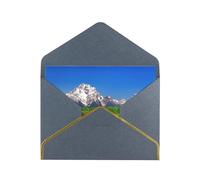 Beautiful Scenery Print Horizontal Gold-Edged Pearl Greeting Card W/Envelope-Holiday,Birthday,Anniversary,Party(2pcs)