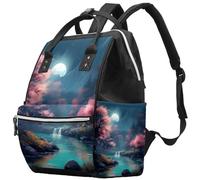 Beautiful Scenery under the Moon Versatile Diaper Bag for Moms - Waterproof Large Capacity Baby Tote with Insulated Bottle Pockets and Multi-Function Organizer