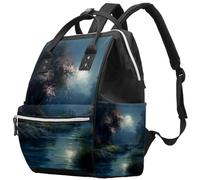 Beautiful Scenery under the Moon Versatile Diaper Bag for Moms - Waterproof Large Capacity Baby Tote with Insulated Bottle Pockets and Multi-Function Organizer