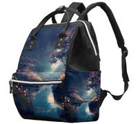 Beautiful Scenery under the Moon Versatile Diaper Bag for Moms - Waterproof Large Capacity Baby Tote with Insulated Bottle Pockets and Multi-Function Organizer
