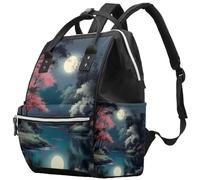 Beautiful Scenery under the Moon Versatile Diaper Bag for Moms - Waterproof Large Capacity Baby Tote with Insulated Bottle Pockets and Multi-Function Organizer