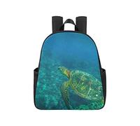 Beautiful Sea Turtle Swimming Alone Underwater Backpack Purse 12.40x5.12x14.17inch Bookbags Multipurpose Casual Backpack for Teens Business Travel School,Office