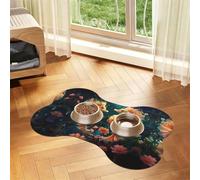 Beautiful Seahorse Couple Bone Shaped Absorbent Dog Feeding Mat