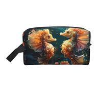 Beautiful Seahorse Couple Large Capacity Toiletry Bag, Lightweight Travel Wash Bag with Padding, for Men Women