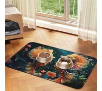Beautiful Seahorse Couple Pet Absorbent Leather Placemat 30x45cm Beautiful Design Cat and Dog Bowl Mat Portable Storage