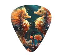 Beautiful Seahorse Couple Printed guitar picks, 12 pieces in 3 different thicknesses, suitable for acoustic guitar, electric guitar and band players