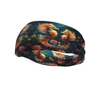 Beautiful Seahorse Couple Printed Sweat-Wicking Sports Headband for Men and Women, Perfect for Running, Basketball, Yoga, and Hiking.