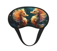 Beautiful Seahorse Couple Universal Lightweight Eye Mask: Great for Travel, Office Naps and Shift Work. Provides a Comfortable Sleeping Environment