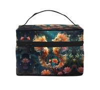 Beautiful Seahorse Couple Women's Large Capacity Makeup Bag, Portable Travel Makeup Bag, (9x6.5x6.2 inches) Girls Large Makeup Bag Storage Bag