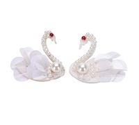 Beautiful Sequins Beading White Swan Patches Sewing Accessories 1 Pair . Fashion in Practical