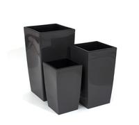 Beautiful set of 3 Graphite COUBI TOWER flowerpots M+L+XL