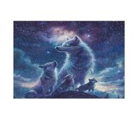 Beautiful She-wolf Accompanied 300 Piece Jigsaw Puzzle for Adults Teens Jigsaw After Gym Relaxation Brainteaser Puzzle for Fitness Lovers Stress 300 PCS
