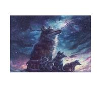 Beautiful She-wolf Accompanied 300 Piece Jigsaw Puzzle for All Ages Easter Gift Idea Family Gathering Durable Pieces Stress Relief Home Decor 300 PCS