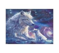 Beautiful She-wolf Accompanied 500 Piece Jigsaw Puzzle for Adults Jigsaw Puzzle Lover Must Have Family Activity Colourful Design Ideal Birthday Present 500 PCS