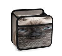 Beautiful Siamese Cat Car Backseat Organizer with Clear Tablet Holder, Multi Pockets Waterproof Oxford Kick Mat Storage Bag, Universal Auto Seat Back Storage Caddy for Drinks Travel Essentials