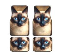 Beautiful Siamese Cat Car Floor Mats With Non-Slip Backing - Absorbent Interior Protector For Cars, Suvs & Vehicles - Easy To Clean, Durable Car Carpets
