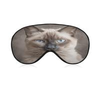 Beautiful Siamese Cat Eye Cover Breathable Comfortable Eyeshade Soft Skin Friendly Sleep Mask Party Night Blindfold with Fashion Adjustable Eye Mask for Night Sleeping Travel Nap