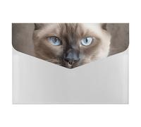 Beautiful Siamese Cat Folders with 6 Pack Pockets, Waterproof Organizer File Folder for Letter Size Paper, Accordian Folder with Snap for Home, Travel, Business, Office