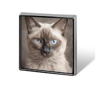 Beautiful Siamese Cat Square Lapel Pins Backpack Pin Cute Brooch Decoration Brooches for Women Men Fashion Button Badges for Hat Backpacks Purses Jackets Shirt Suit
