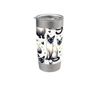 Beautiful Siamese Cats Pattern Aesthetic Cat Stainless Steel Insulated Tumbler