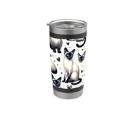 Beautiful Siamese Cats Pattern Aesthetic Cat Stainless Steel Insulated Tumbler